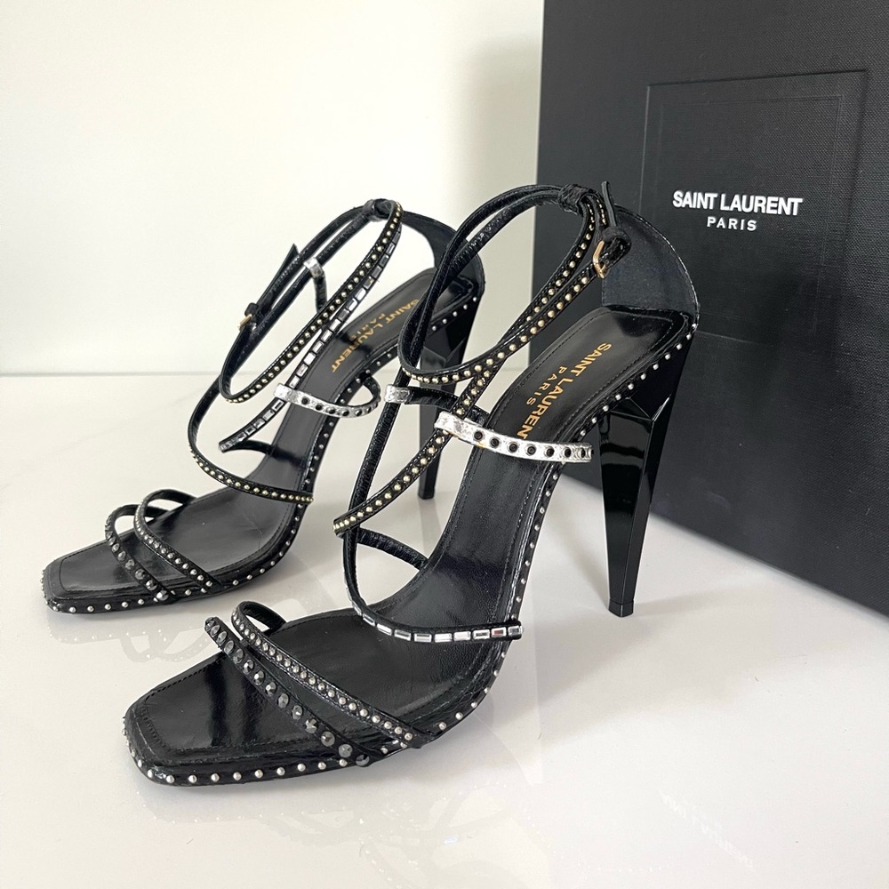 AUTHENTIC SAINT LAURENT STUDDED HEELS - Picture 4 of 11